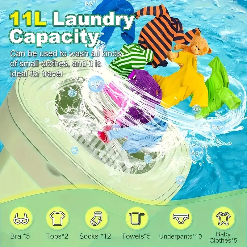 Portable Foldable Washing Machine – Compact Washer & Mini Dryer Combo for Home, Travel & Dorms