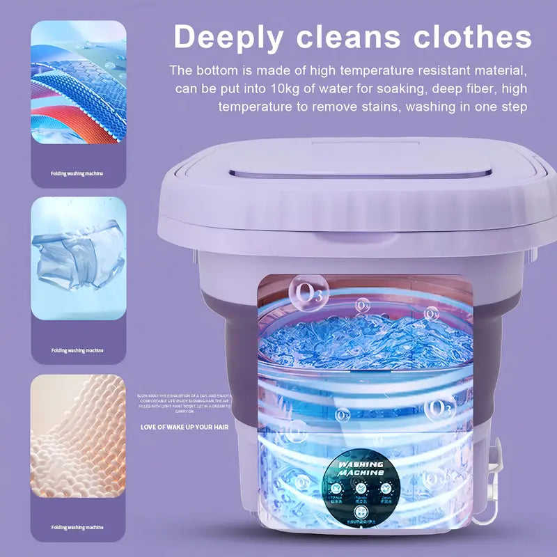 Portable Foldable Washing Machine – Compact Washer & Mini Dryer Combo for Home, Travel & Dorms