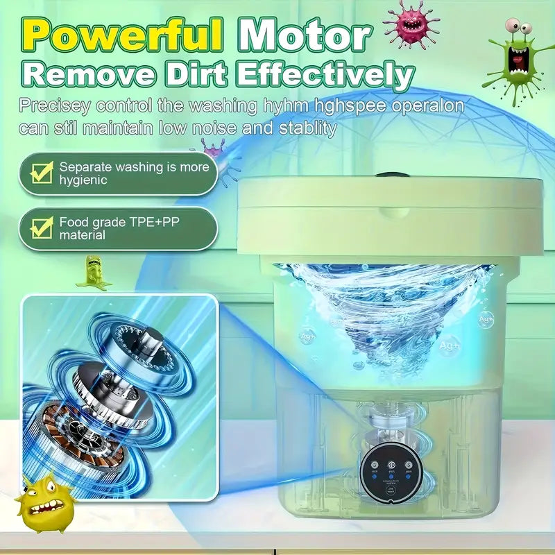 Portable Foldable Washing Machine – Compact Washer & Mini Dryer Combo for Home, Travel & Dorms