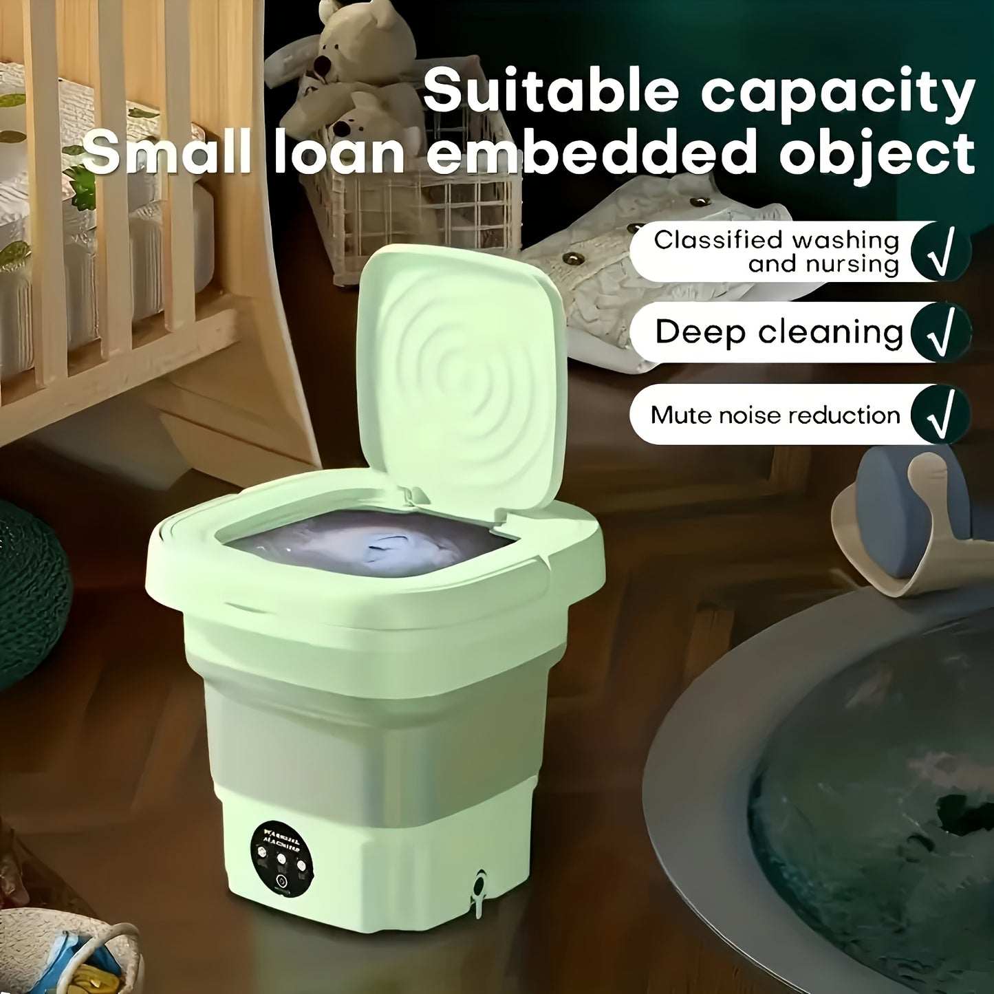 Portable Foldable Washing Machine – Compact Washer & Mini Dryer Combo for Home, Travel & Dorms