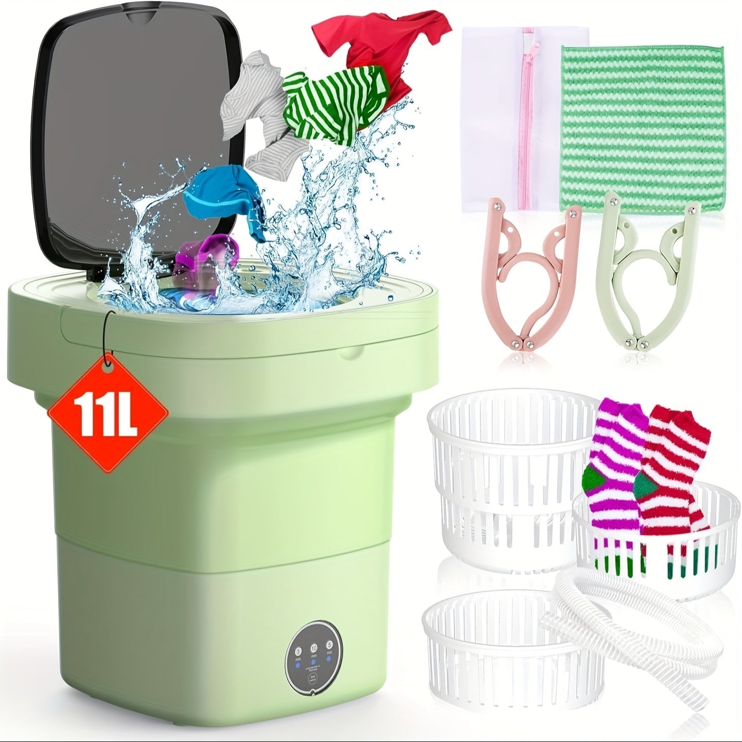 Portable Foldable Washing Machine – Compact Washer & Mini Dryer Combo for Home, Travel & Dorms